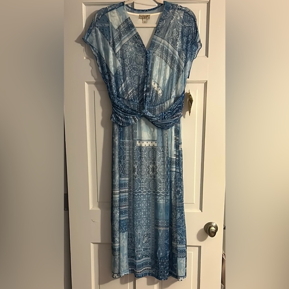 Blue Patterned Women's Dress